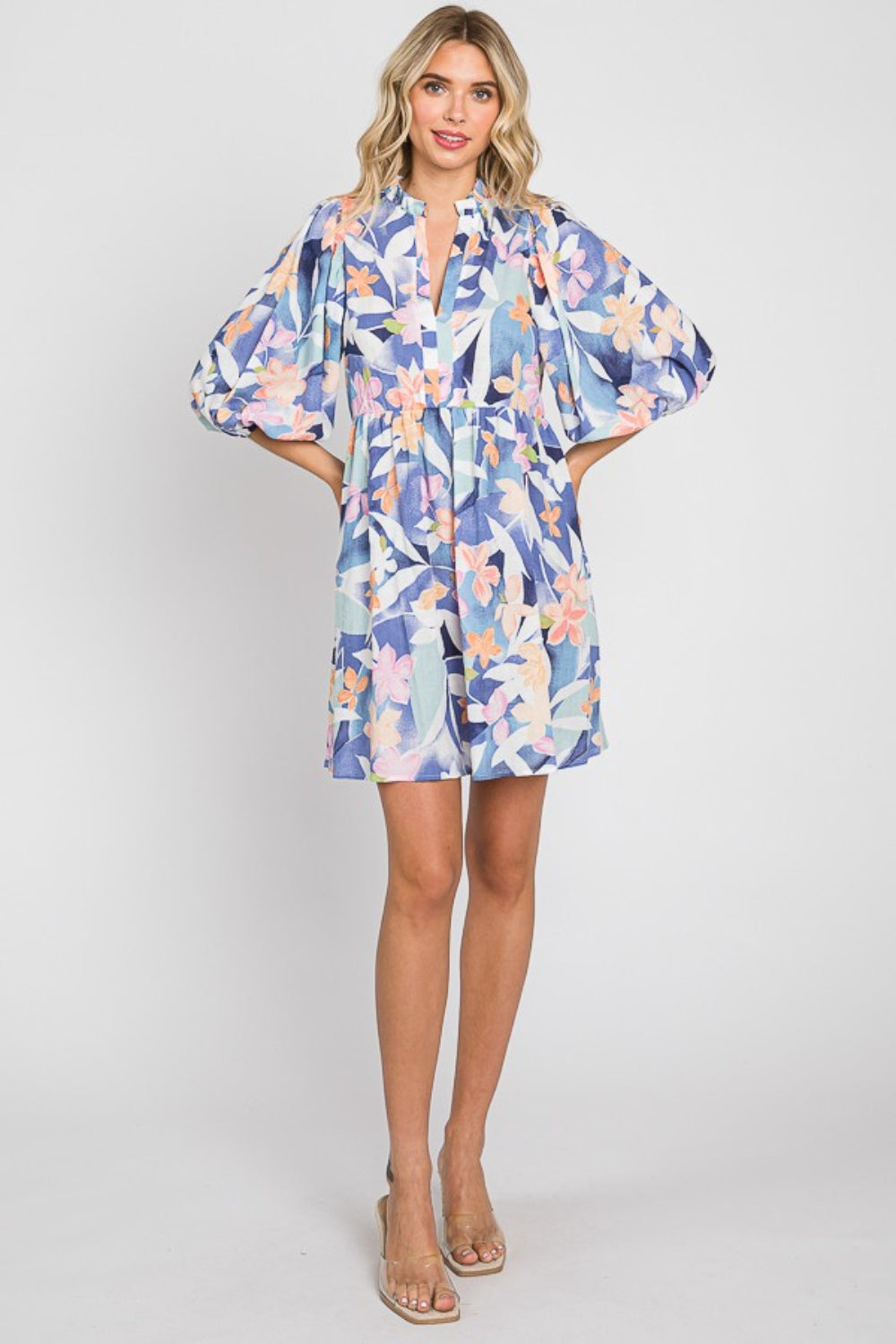 GeeGee Floral Print Mini Dress