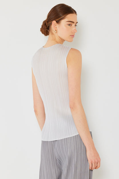 Marina West Swim Pleated Sleeveless Crewneck Tank