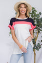 Celeste Full Size Color Block Round Neck Short Sleeve T-Shirt