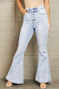 BAYEAS High Waisted Button Fly Flare Jeans