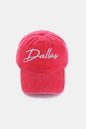 Zenana Washed DALLAS Embroidered Baseball Cap