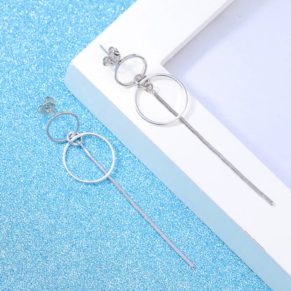 Simple pearl tassel earrings sterling silver earrings long earrings ear