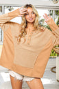 BiBi Thumb Opening Long Sleeve Top with Kangaroo Pocket