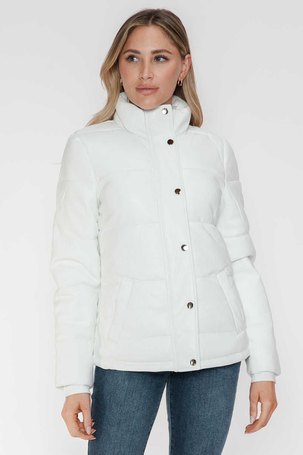 YMI Pocketed Zip Up Turtleneck Puffer Jacket