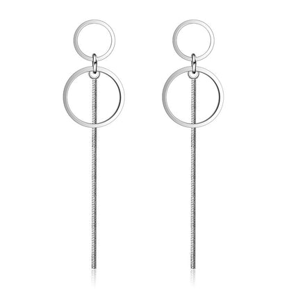 Simple pearl tassel earrings sterling silver earrings long earrings ear