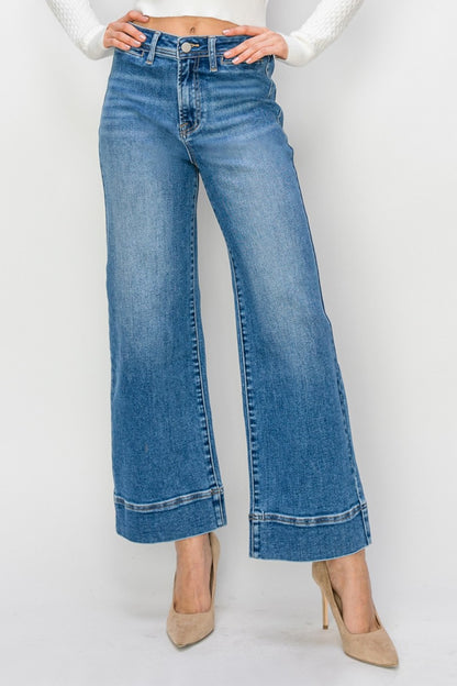 Risen Full Size High Rise Wide Leg Jeans