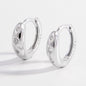 925 Sterling Silver Inlaid Zircon Huggie Earrings