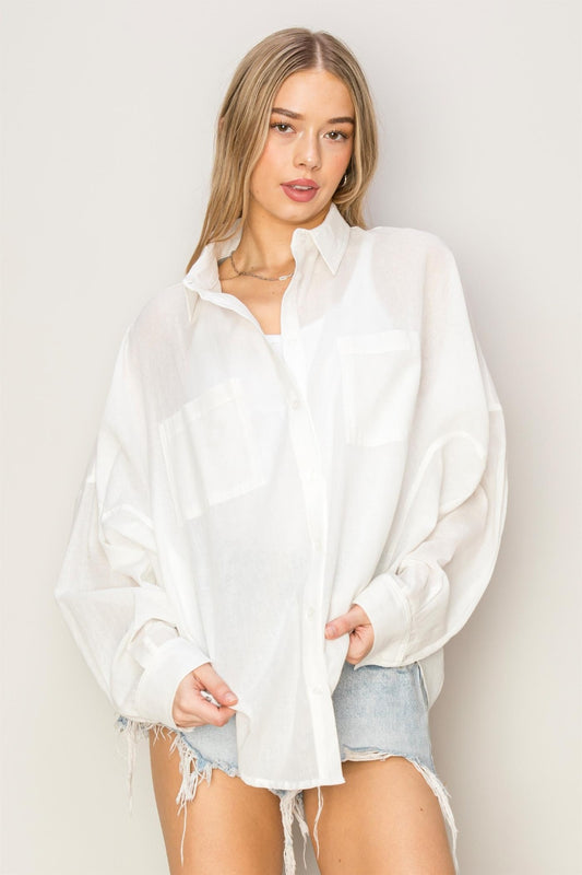 HYFVE Button Up Drop Shoulder Shirt