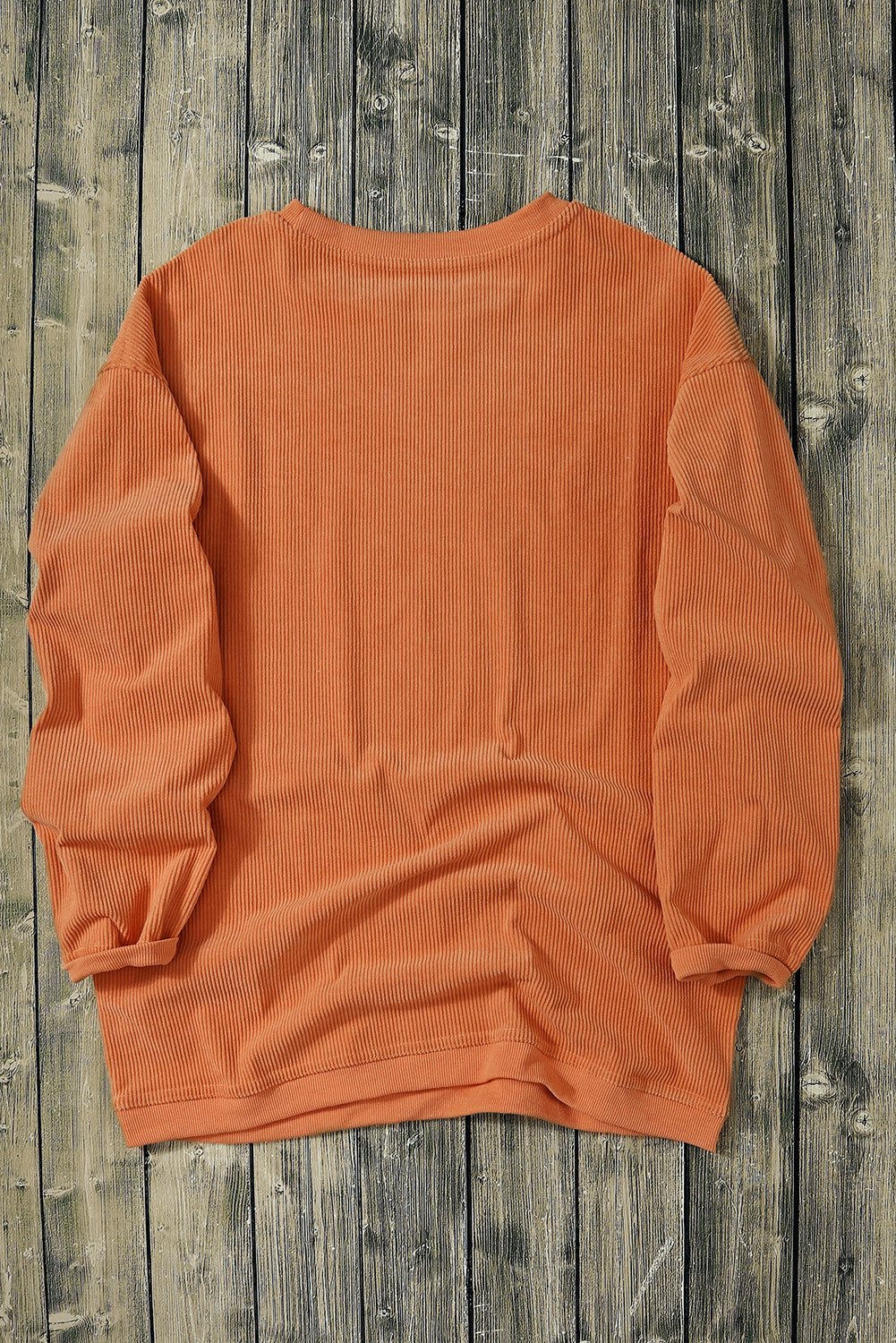 Orange Vols Letter Graphic Crinkle Ribbed Oversized Sweatshirt