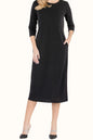 Celeste Full Size Round Neck Midi Dress