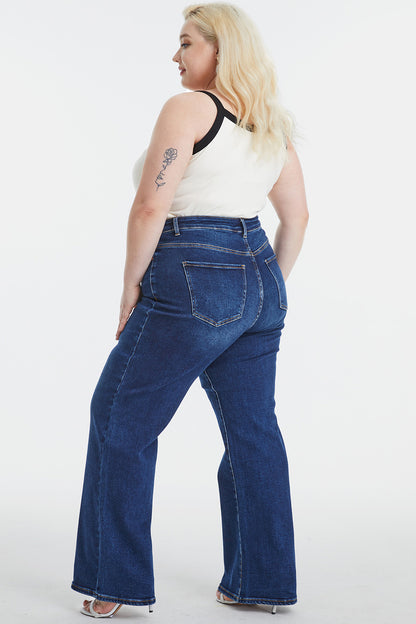 BAYEAS Full Size High Waist Cat's Whisker Wide Leg Jeans