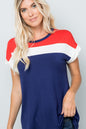 Celeste Full Size Color Block Round Neck Short Sleeve T-Shirt