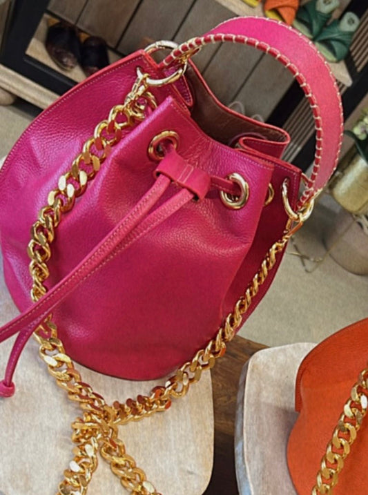 Silvia Cobos Isabel Leather Bag Fuchsia